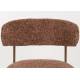 Lot Deux Chaises Claes Woody Duo d'Assises en Acier et Tissu Terracotta Chiné Chaises de Salle à Manger Rétro 56,5x57,5x78,5cm