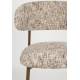 Lot de Deux Chaises de Bar Claes Woody Duo d'Assises Hautes en Acier et Tissu Beige Chiné Rétro 44x51x94cm
