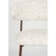 Lot de Deux Chaises de Bar Claes Woody Duo d'Assises Hautes en Acier et Tissu Blanc Chiné Rétro 44x51x94cm