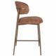 Lot de Deux Chaises de Bar Claes Woody Duo d'Assises Hautes en Acier et Tissu Terracotta Chiné Rétro 44x51x94cm