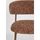 Lot de Deux Chaises de Bar Claes Woody Duo d'Assises Hautes en Acier et Tissu Terracotta Chiné Rétro 44x51x94cm