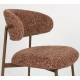 Lot de Deux Chaises de Bar Claes Woody Duo d'Assises Hautes en Acier et Tissu Terracotta Chiné Rétro 44x51x94cm