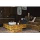 Table Basse Quinn Dutchbone Naturelle Table de Salon en Eucalyptus et Ronce de Noyer Design Seventies 39x90x90cm