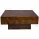 Table Basse Quinn Dutchbone Foncée Table de Salon en Eucalyptus et Ronce de Noyer Design Seventies 39x90x90cm