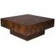 Table Basse Quinn Dutchbone Foncée Table de Salon en Eucalyptus et Ronce de Noyer Design Seventies 39x90x90cm