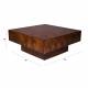 Table Basse Quinn Dutchbone Foncée Table de Salon en Eucalyptus et Ronce de Noyer Design Seventies 39x90x90cm