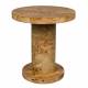 Guéridon Quinn Dutchbone Naturel Sellette Ronde en Eucalyptus et Ronce de Noyer Design Seventies 46x46x51cm