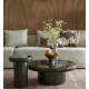 Table Basse Mush Dutchbone Table de Salon Ronde en Manguier Finition Vert Olive Brillante Sellette Rétro 35x60x60cm