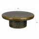 Table Basse Mush Dutchbone Table de Salon Ronde en Manguier Finition Vert Olive Brillante Sellette Rétro 35x60x60cm