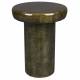 Guéridon S Mush Dutchbone Sellette Ronde en Manguier Finition Vert Olive Brillante Mobilier d'Appoint 35x35x45cm