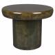 Guéridon L Mush Dutchbone Sellette Ronde en Manguier Finition Vert Olive Brillante Mobilier d'Appoint 35x45x45cm
