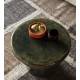 Guéridon L Mush Dutchbone Sellette Ronde en Manguier Finition Vert Olive Brillante Mobilier d'Appoint 35x45x45cm