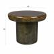 Guéridon L Mush Dutchbone Sellette Ronde en Manguier Finition Vert Olive Brillante Mobilier d'Appoint 35x45x45cm
