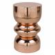 Table d'Appoint Kinga Woody Bout de Canapé en Acier Bronze Sellette Esprit Design Finition Brillante 29,5x29,5x48cm