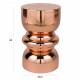 Table d'Appoint Kinga Woody Bout de Canapé en Acier Bronze Sellette Esprit Design Finition Brillante 29,5x29,5x48cm