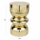 Table d'Appoint Kinga Woody Bout de Canapé en Acier Or Sellette Esprit Design Finition Brillante 29,5x29,5x48cm