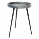 Guéridon Karrara Gris Woody Table d'Appoint Acier et Marbre Sellette Plateau Rond 33x33x45cm 46,5x46,5x55,5cm