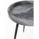 Guéridon Karrara Gris Woody Table d'Appoint Acier et Marbre Sellette Plateau Rond 33x33x45cm 46,5x46,5x55,5cm
