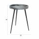 Guéridon Karrara Gris Woody Table d'Appoint Acier et Marbre Sellette Plateau Rond 33x33x45cm 46,5x46,5x55,5cm