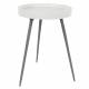 Guéridon Karrara Blanc Woody Table d'Appoint Acier et Marbre Sellette Plateau Rond 33x33x45cm