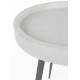 Guéridon Karrara Blanc Woody Table d'Appoint Acier et Marbre Sellette Plateau Rond 33x33x45cm