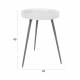 Guéridon Karrara Blanc Woody Table d'Appoint Acier et Marbre Sellette Plateau Rond 33x33x45cm