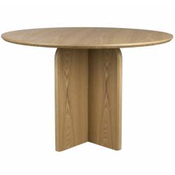 Table de Repas Laurent Woody Table de Salle à Manger Ronde Piètement Central Finition Naturelle 75x120x120cm