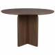 Table de Repas Laurent Woody Table de Salle à Manger Ronde Piètement Central Finition Noyer 75x120x120cm