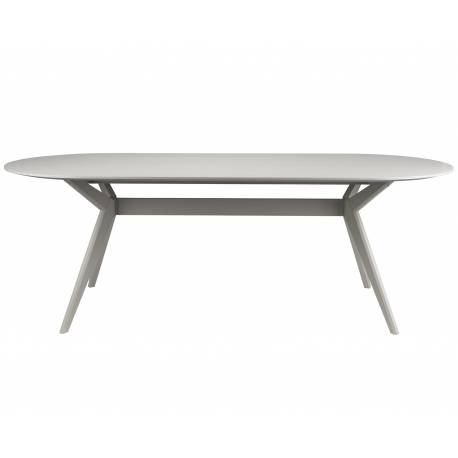 Table Zeme Capsule Woody Table de Salle à Manger 8 Personnes Table de Repas Hévéa Beige 75x95x220cm