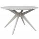Table Zeme Ronde Woody Table de Salle à Manger 6 Personnes Table de Repas Hévéa Beige 75x122x122cm