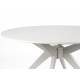 Table Zeme Ronde Woody Table de Salle à Manger 6 Personnes Table de Repas Hévéa Beige 75x122x122cm