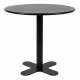 Table de Bistrot Ronde Sanjay Outdoor Woody Table à Manger Extérieure en Acier Thermolaqué Noir 74x80x80cm