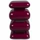 Tabouret Stubby Dutchbone Pouf d’Intérieur en Acier Bordeaux Assise ou Table d’Appoint Seventies 29x29x49cm