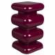 Tabouret Stubby Dutchbone Pouf d’Intérieur en Acier Bordeaux Assise ou Table d’Appoint Seventies 29x29x49cm