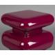 Tabouret Stubby Dutchbone Pouf d’Intérieur en Acier Bordeaux Assise ou Table d’Appoint Seventies 29x29x49cm