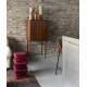 Tabouret Stubby Dutchbone Pouf d’Intérieur en Acier Bordeaux Assise ou Table d’Appoint Seventies 29x29x49cm
