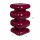 Tabouret Stubby Dutchbone Pouf d’Intérieur en Acier Bordeaux Assise ou Table d’Appoint Seventies 29x29x49cm
