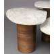 Trio Suki Dutchbone Lot de Trois Tables Basses en Manguier et Marbre Guéridons Asymétriques