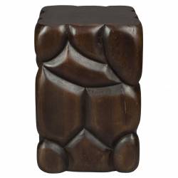Guéridon Brooklyn Dutchbone Table d'Appoint Rectangulaire en Manguier Sellette Style Ethnique 30x30x45cm