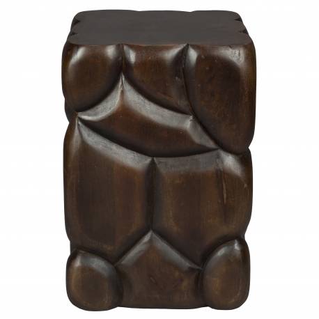 Guéridon Brooklyn Dutchbone Table d'Appoint Rectangulaire en Manguier Sellette Style Ethnique 30x30x45cm