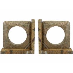 Serre livres Satpura Dutchbone Appui-livres en Marbre Brun Foncé Objets de Décoration 7x18x36cm