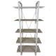 Etagère J-Line Meuble de Rangement en Acier Blanc Effet Vieilli et Pin Bibliothèque 5 Niveaux 41,5x87x181cm