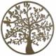 Applique Murale Fronton Style Arbre de Vie Décoratif à Fixer en Métal Patiné Marron-Noir 2x51x51cm