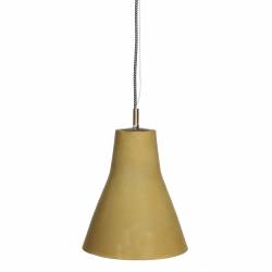 Superbe Suspension Lustre Plafonnier Lampe à Suspendre Luminaire Electrique 1 Ampoule Eclairage en Métal Patiné Ocre 18x172cm