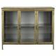 Buffet Gertlush Dutchbone Bahut en Acier Couleur Laiton et Verre Meuble de Rangement Vitré 38,5x80x100cm