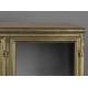 Buffet Gertlush Dutchbone Bahut en Acier Couleur Laiton et Verre Meuble de Rangement Vitré 38,5x80x100cm