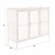 Buffet Gertlush Dutchbone Bahut en Acier Couleur Laiton et Verre Meuble de Rangement Vitré 38,5x80x100cm