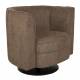 Fauteuil Tissu Flower Dutchbone Vintage Tendance Siège de Salon Marron 74x76x86cm