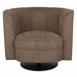 Fauteuil Tissu Flower Dutchbone Vintage Tendance Siège de Salon Marron 74x76x86cm