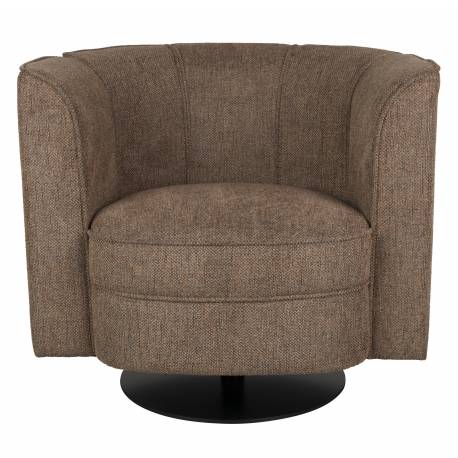 Fauteuil Tissu Flower Dutchbone Vintage Tendance Siège de Salon Marron 74x76x86cm